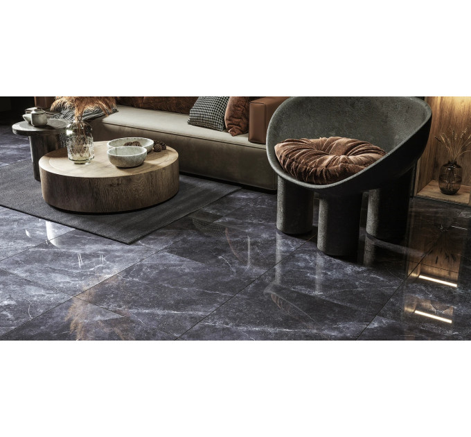 Плитка керамогранітна Space Stone чорний RECT 595x595x11 Golden Tile