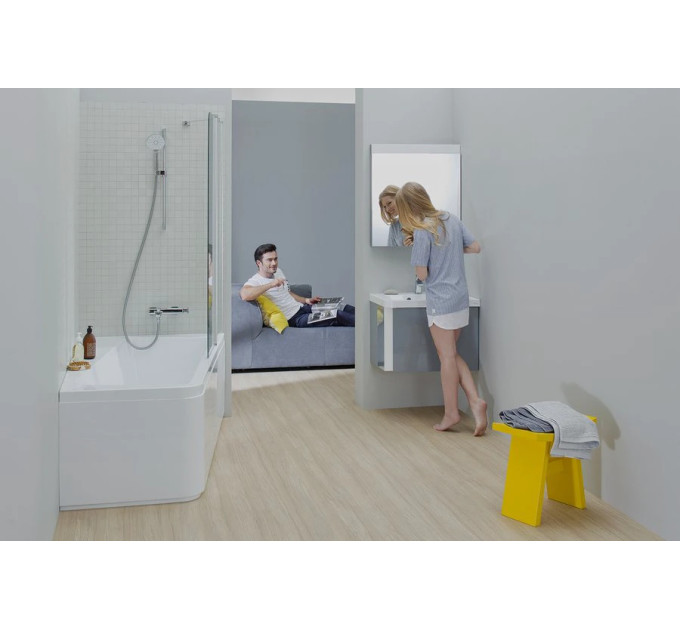 Шторка для ванни двохелементна 10CVS2-100 R Transparent, (7QRA0103Z1) RAVAK