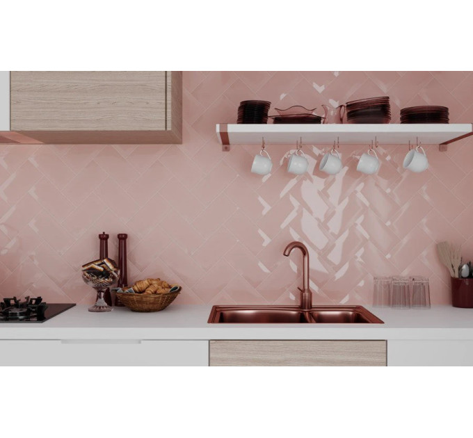 Плитка стінова Metrotiles plane рожевий 100x200x7 Golden Tile