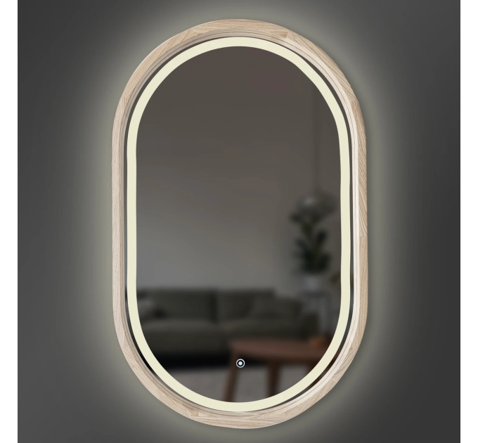 Дзеркало Freedom Slim LED 550x850 White Luxury Wood