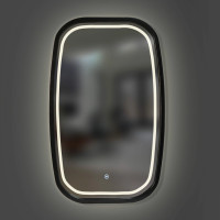 Дзеркало New Art Slim LED 550x850 Black Luxury Wood