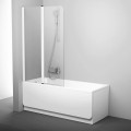 Шторка для ванни двохелементна CVS2-100 L Transparent, (7QLA0100Z1) RAVAK