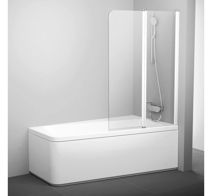 Шторка для ванни двохелементна 10CVS2-100 R Transparent, (7QRA0103Z1) RAVAK