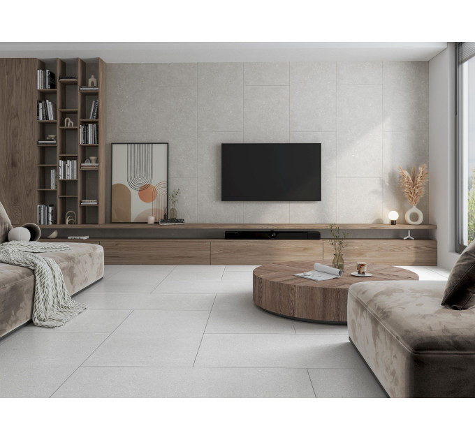 Плитка керамогранітна PLQ980 Pebbles Light б'янко 600x1200x8 Golden Tile