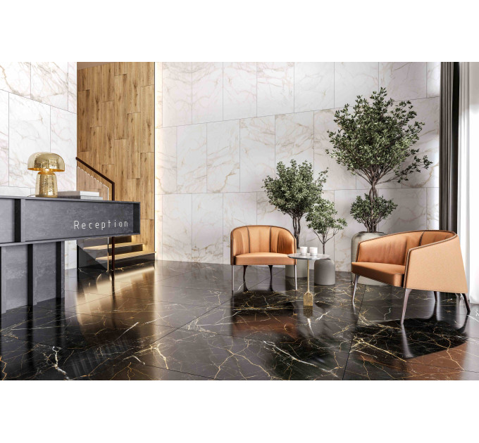 Плитка керамогранітна MPС990 Marmo Perlanera чорний 600x1200x8 Golden Tile
