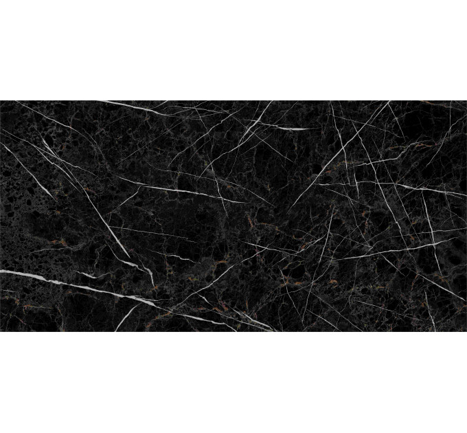 Плитка керамогранітна NBС990 Nero E Bianco чорний 600x1200x8 Golden Tile