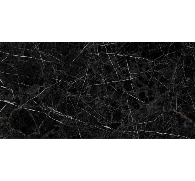 Плитка керамогранітна NBС990 Nero E Bianco чорний 600x1200x8 Golden Tile