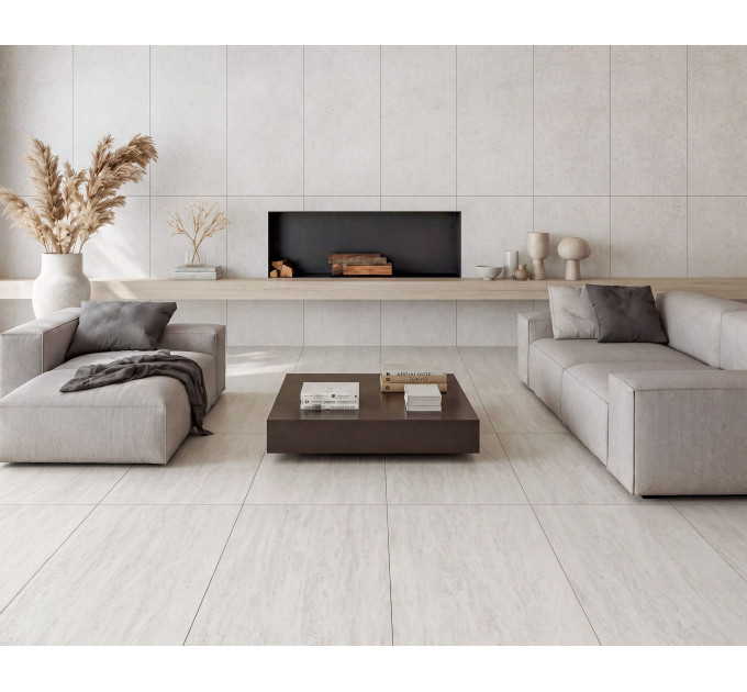 Плитка керамогранітна TEQ980 Travertino Ever б'янко 600x1200x8 Golden Tile