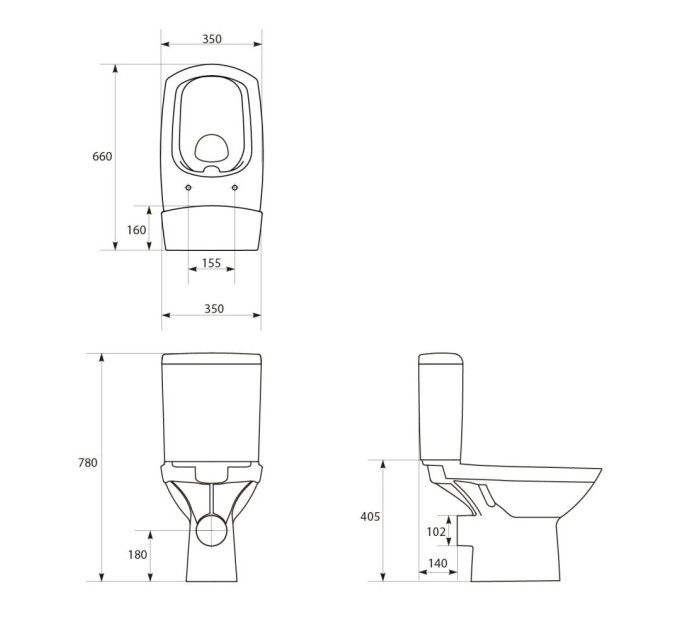 Компакт Carina Clean On 011 з кришкою дюропласт soft-close (CCKZ1012973103), Cersanit