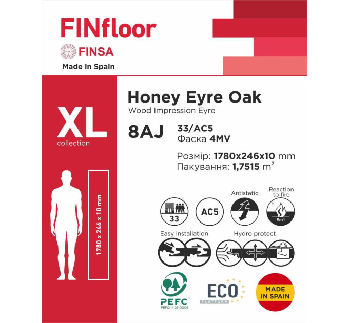 Ламінат Finsa 8AJ Honey Eyre Oak XL