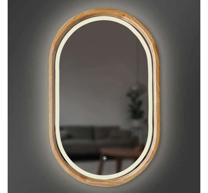 Дзеркало Freedom Slim LED 450x750 Natural Light Luxury Wood
