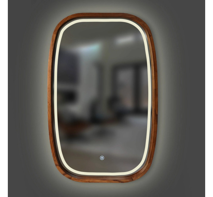 Дзеркало New Art Slim LED 450x750 Cognac Luxury Wood
