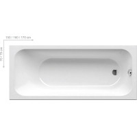 Ванна прямокутна CHROME 160x70, RAVAK