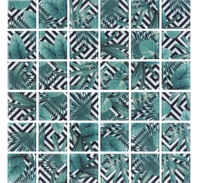 Мозаїка скляна GMP 0848023 С print 24 300x300 (кубик 4,8х4,8) Кераміка Лео УКРАЇНА
