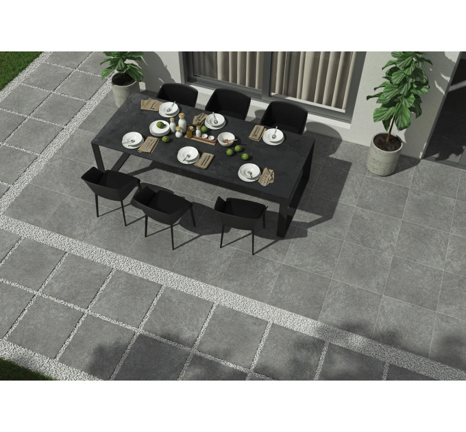Плитка керамогранітна X94RS88R Rockstone Dark Grey 450x900x20 Zeus Ceramica