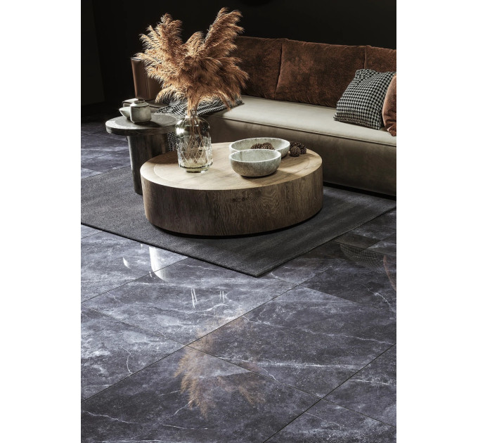 Плитка керамогранітна Space Stone чорний RECT 600x1200x10 Golden Tile