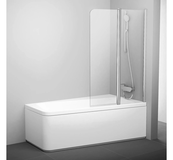 Шторка для ванни двохелементна 10CVS2-100 R Transparent, (7QRA0C03Z1) RAVAK