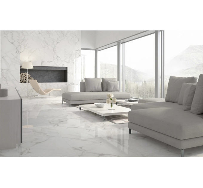 Плитка керамогранітна Calacatta Extra білий RECT 600x1200x10 Golden Tile