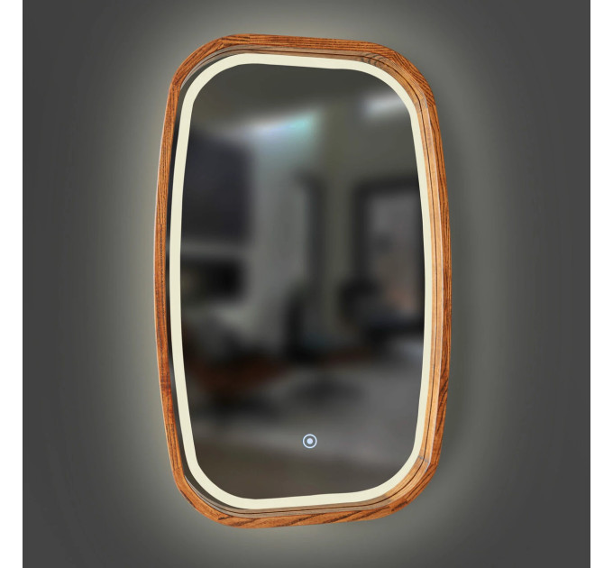 Дзеркало New Art Slim LED 550x850 Mahogany Luxury Wood