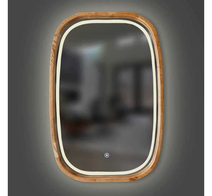 Дзеркало New Art Slim LED 450x750 Natural Dark Luxury Wood