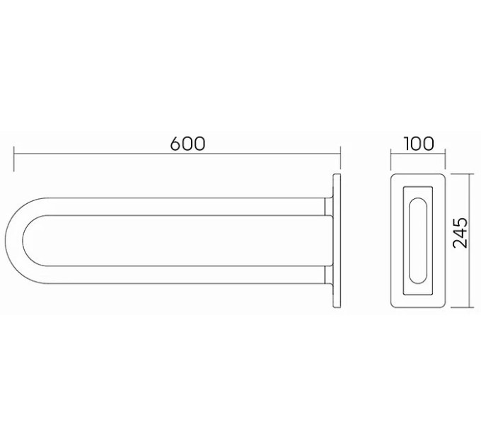 Поручень нерухомий 60 см LEHNEN CONCEPT (L60301000) KOLO
