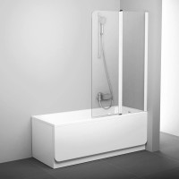 Шторка для ванни двохелементна CVS2-100 R Transparent, (7QRA0100Z1) RAVAK