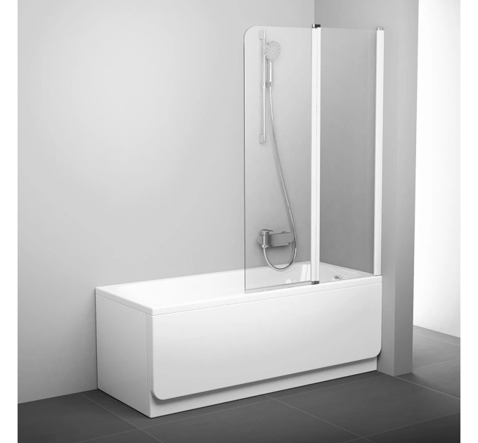 Шторка для ванни двохелементна CVS2-100 R Transparent, (7QRA0100Z1) RAVAK