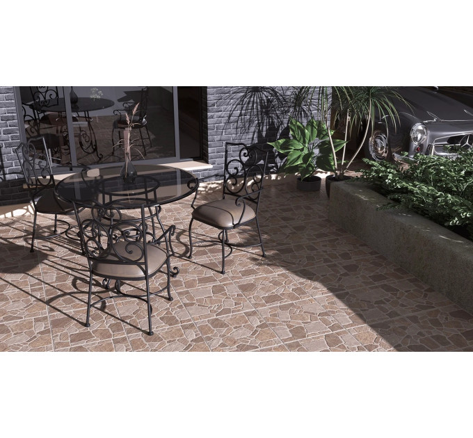 Плитка керамогранітна Cortile коричневий 400x400x8 Golden Tile