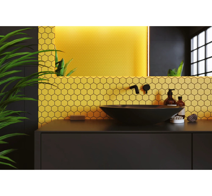 Мозаїка HEXAGON H 6025 Dark Yellow 295х295х9 Кераміка Лео УКРАЇНА