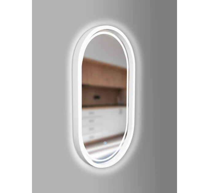 Дзеркало Freedom Slim LED 550x850 Snow White Luxury Wood
