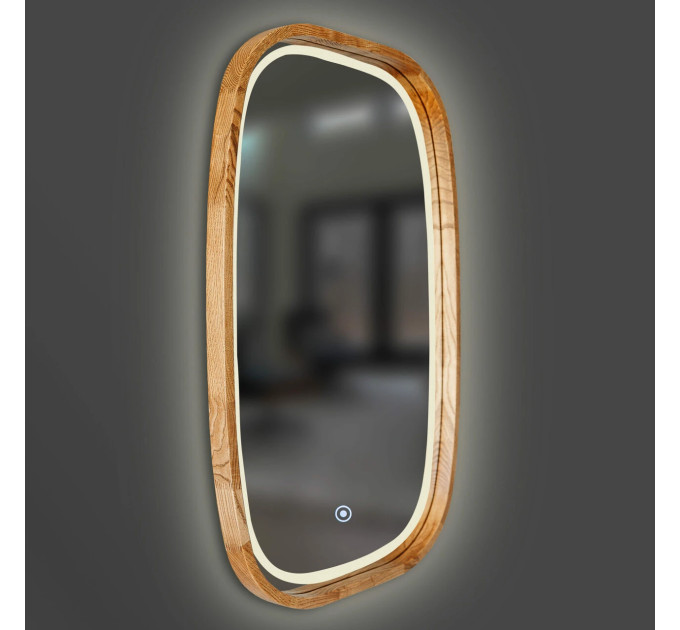 Дзеркало New Art Slim LED 550x850 Natural Dark Luxury Wood