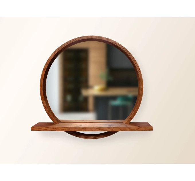 Дзеркало Sunrise з поличкою D700 Mahogany Luxury Wood