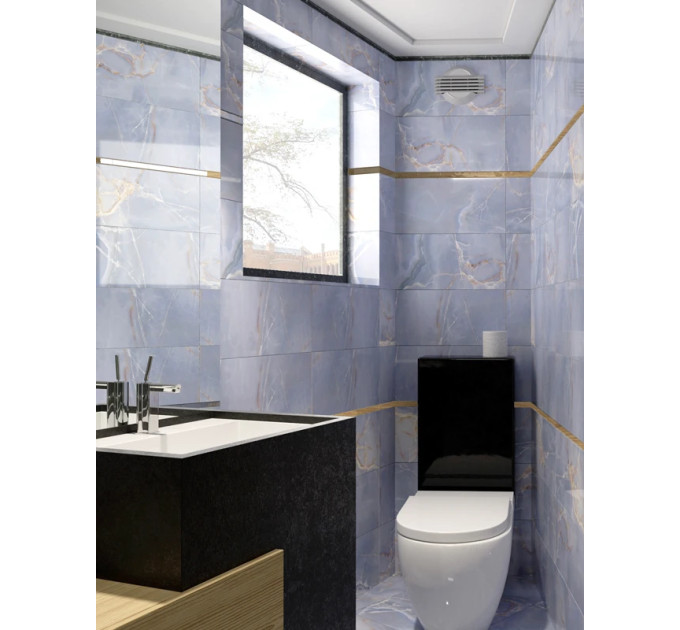 Плитка підлогова 7А3510 Onyx Blue Блакитний 60,7x60,7 код 4963 Голден Тайл