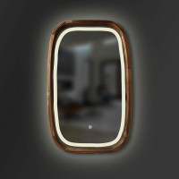 Дзеркало New Art Slim LED 450x750 Natural Walnut Luxury Wood