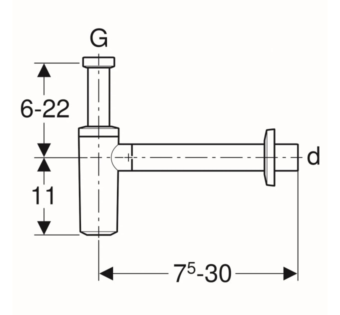 Сифон для умивальника d32 Uniflex (151.034.21.1), Geberit