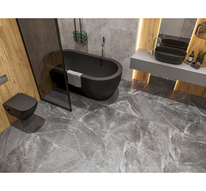 Плитка керамогранітна DRС580 Dark Rock чорний 600х600х8 Golden Tile