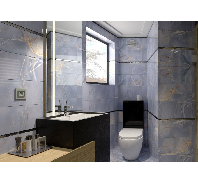 Плитка керамогранітна 7А3580 Onyx Blue блакитний 600х600х8 Golden Tile