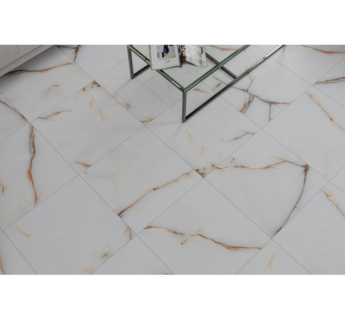 Плитка керамогранітна ON0580 Onyx Oro білий 600х600х8 Golden Tile