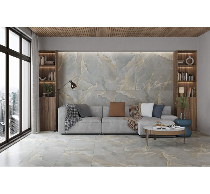 Плитка керамогранітна ODG580 Onyx Rio Grande світло-сірий 600х600х8 Golden Tile