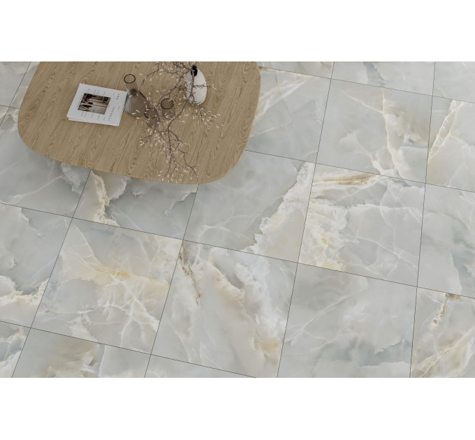 Плитка керамогранітна ODG580 Onyx Rio Grande світло-сірий 600х600х8 Golden Tile