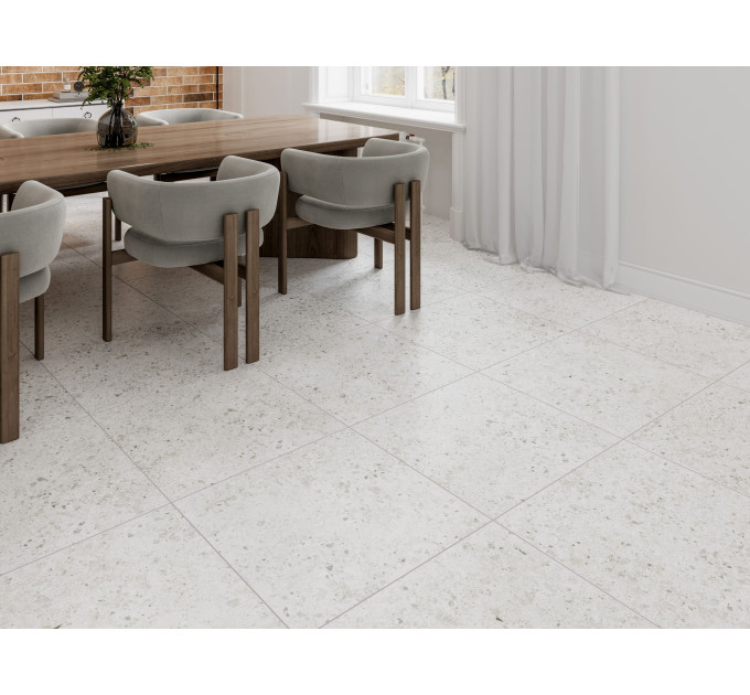 Плитка керамогранітна PEQ580 Pebbles Extra б'янко 600х600х8 Golden Tile