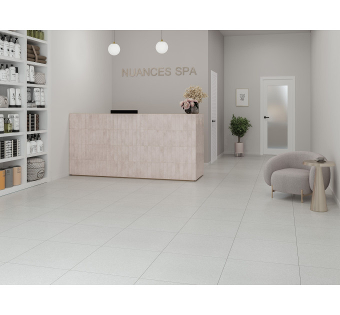 Плитка керамогранітна PLG580 Pebbles Light світло-сірий б'янко 600х600х8 Golden Tile