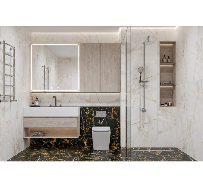 Плитка керамогранітна 9АС580 Saint Laurent чорний 600х600х8 Golden Tile