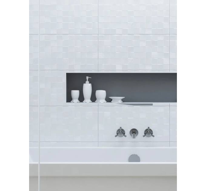 Плитка стінова Нз0451 Сатин Білий SATIN STR 30x60 код 6564 Голден Тайл