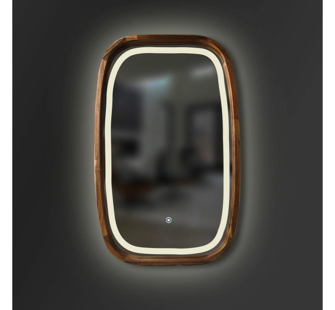 Дзеркало New Art Slim LED 550x850 Natural Walnut Luxury Wood