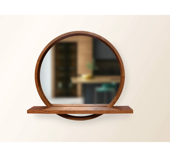 Дзеркало Sunrise з поличкою D800 Cognac Luxury Wood