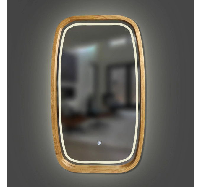 Дзеркало New Art Slim LED 450x750 Natural Oak Luxury Wood