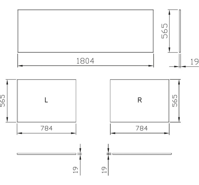 Панель до ванни фронтальна 180 City Slim, (X000001059) RAVAK