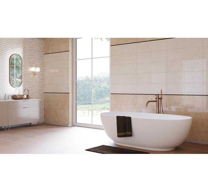 Плитка стінова Sofi Cream STR 25x40 код 7100 Церсаніт