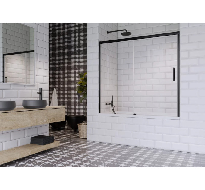 Двері для ванни Idea Black PN DWJ 180 L RADAWAY